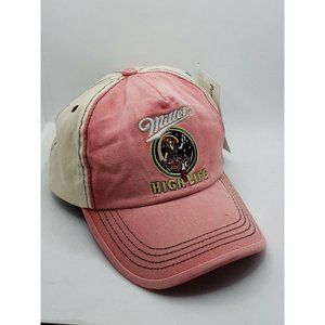 NEW SAMPLE Miller High Life Beer Logo Golf Hat Baseball Cap Faded Red Adjustable